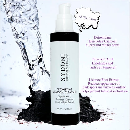 SYDONI DETOXIFYING CHARCOAL CLEANSER | Purify & Refresh Skin140g/ 5 fl. oz.