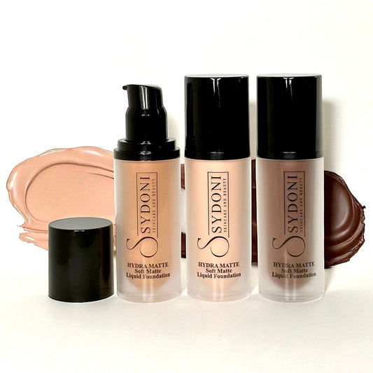 SYDONI HYDRA MATTE SOFT MATTE LIQUID FOUNDATION – Hydration Meets Matte Perfection 1.1 FL. OZ. (24 SHADES)