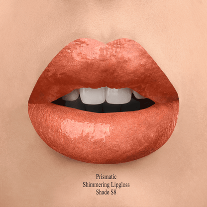 SHADE S8 PRISMATIC SHIMMERING LIPGLOSS - Bright Orange with Warm Golden Shimmer